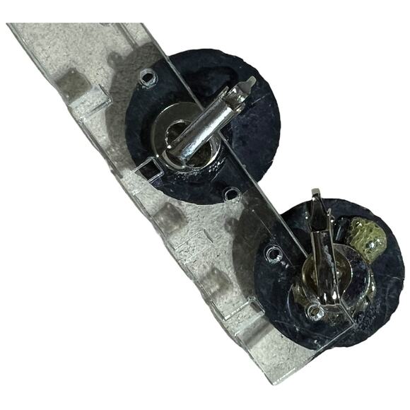 Vintage Geometric Floral Clip-On Earrings – Handcrafted Mixed-Media Design - Picture 9 of 10